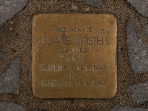 Stolperstein Juliane Kirstein, 25.08.2012