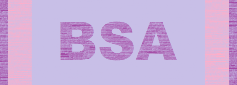 Grafik mit den Buchstaben BSA