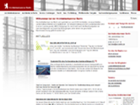 Screenshot der Webseite der Architektenkammer Berlin