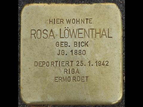 Bildvergrößerung: Stolperstein Rosa Löwenthal