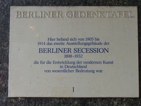 Gedenktafel für die Berliner Secession, 5.11.2013, Foto: KHMM