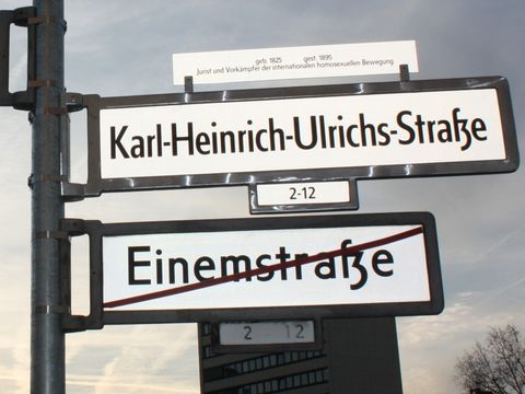 Bildvergrößerung: Die Einemstraße wurde erst kürzlich in Karl-Heinrich-Ulrichs-Straße umbenannt