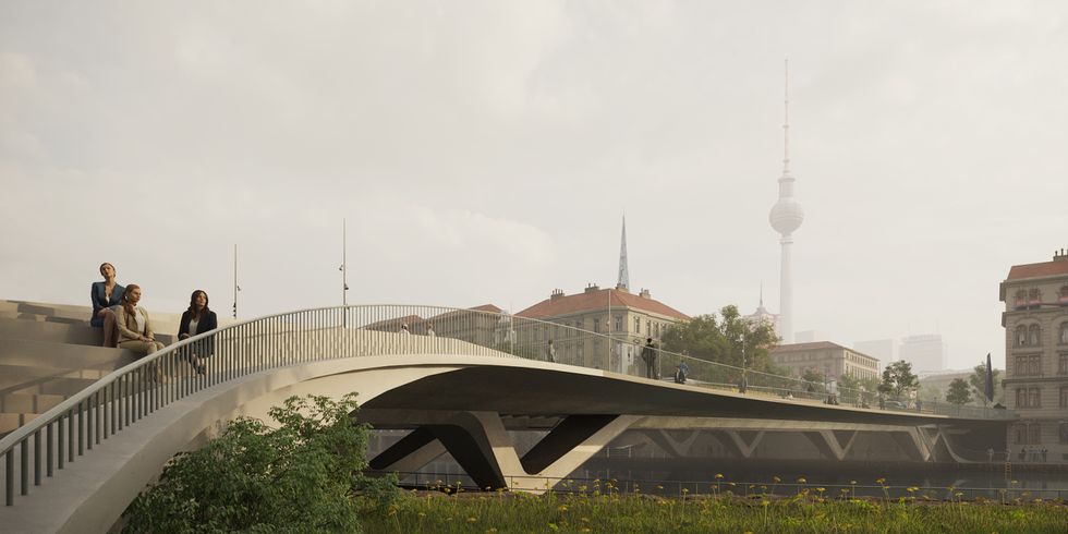 Siegerentwurf für die neue Mühlendammbrücke (Visualisierung)