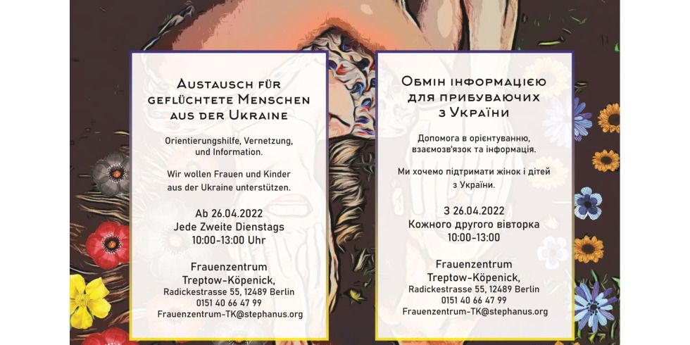 Flyer: Austausch für geflüchtete Menschen aus der Ukraine