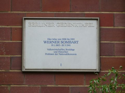 Gedenktafel für Werner Sombart, 14.11.2009, Foto: KHMM