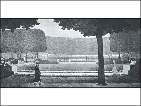 Erwin Barth - Goslarer Platz, Perspektive von der Kaiserin-Augusta-Allee, 1912, Aquarell