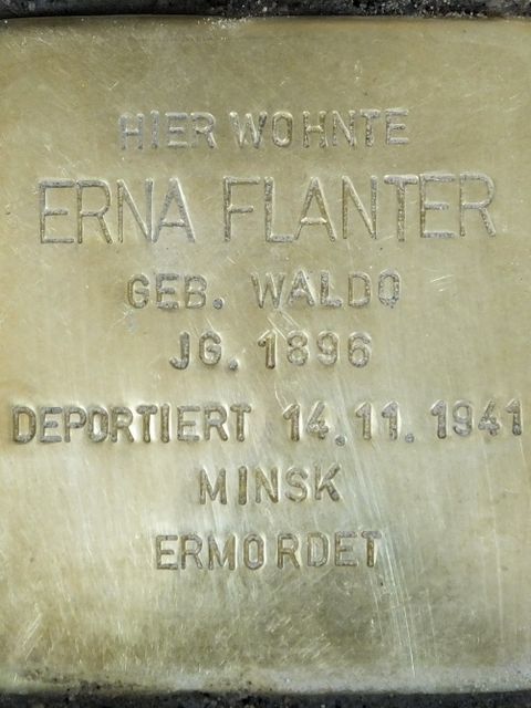 Stolperstein Erna Flanter, Foto:H.-J. Hupka, 2014