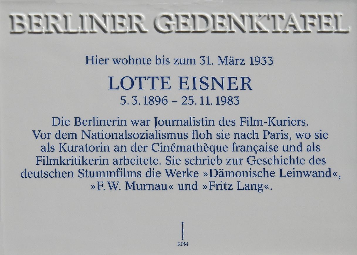 Gedenktafel für Lotte Eisner