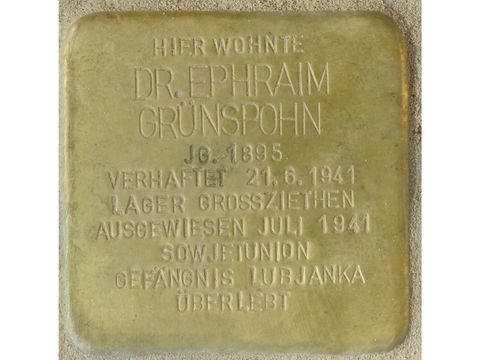 Stolperstein Dr. Ephraim Grünspohn Regensburger Straße 10