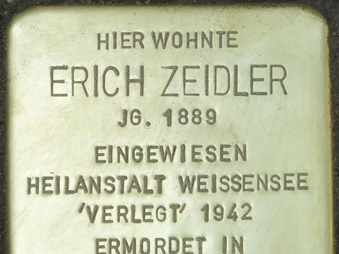 Stolperstein Erich Zeidler, 2014