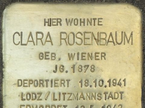 Stolperstein Clara Rosenbaum, Foto:H.-J. Hupka