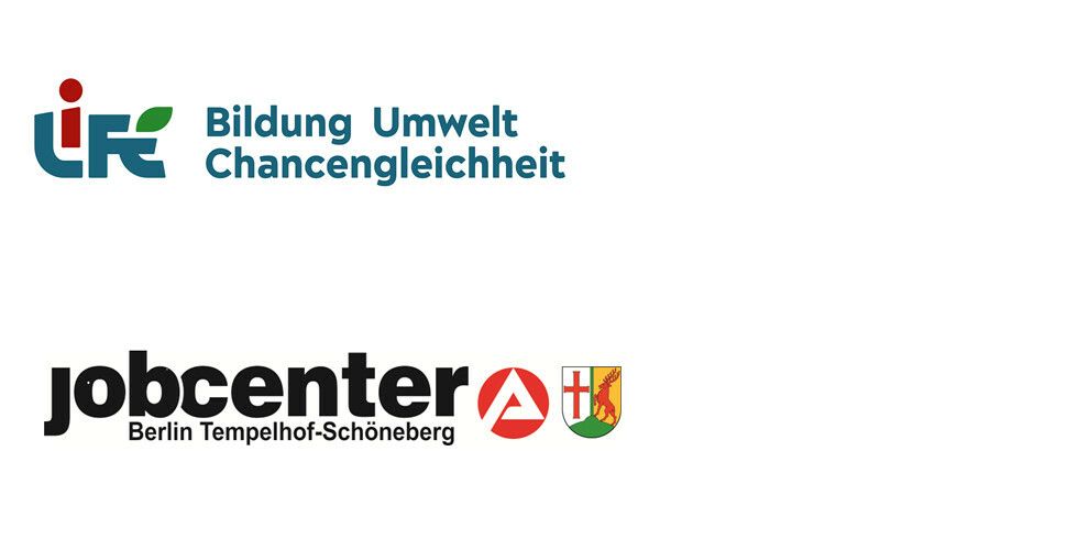 Logo Bildung Umwelt Chancengleichheit und Logo Jobcenter Berlin Tempelhof-Schöneberg