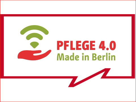  Logo der Initiative "Pflege 4.0 - Made in Berlin"