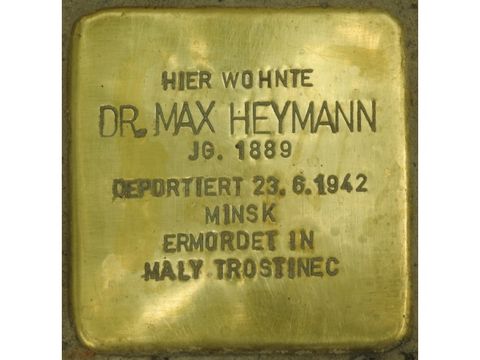 Bildvergrößerung: Stolperstein Dr. Max Heymann
