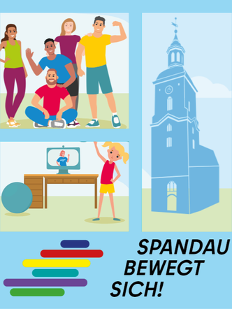 Spandau bewegt sich!-Logo und Collage