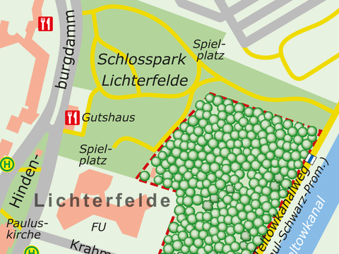 Bildvergrößerung: Karte des NSG Schlosspark Lichterfelde