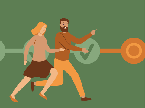 Illustration zweier Menschen die laufen