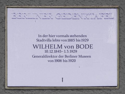 Bildvergrößerung: Gedenktafel für Wilhelm von Bode