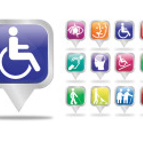 Symbole rund um die Themen Behinderung und Barrierefreiheit