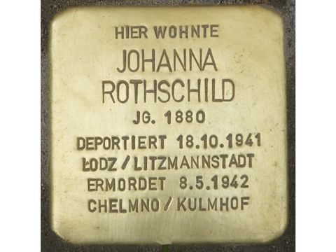 Stolperstein Johanna Rothschild, Foto:H.-J. Hupka, 2014