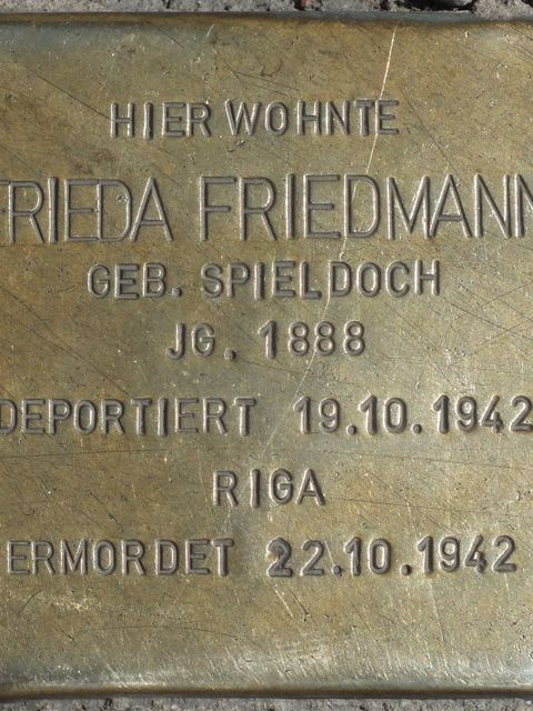 Stolperstein Frieda Friedmann, Foto:H.-J. Hupka