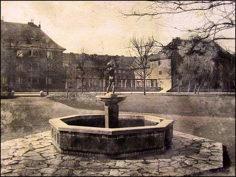 Kissinger Platz, Brunnen, Postkarte um 1928