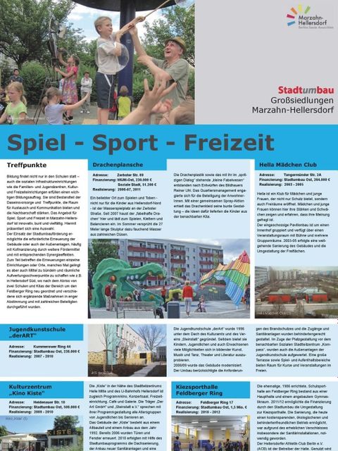 Projektblatt Spiel, Sport, Freizeit