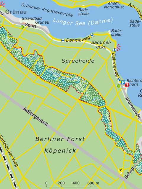 Bildvergrößerung: Karte des NSG Krumme Lake Grünau