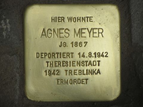 Stolperstein Agnes Meyer, Foto: F. Siebold