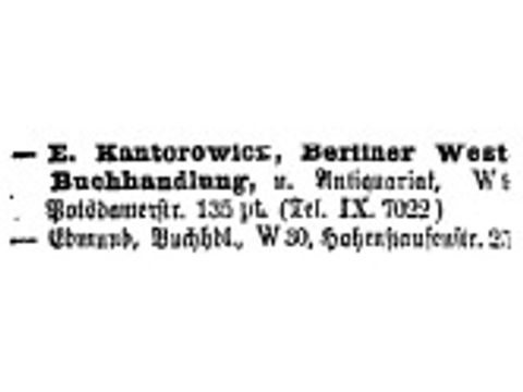 Bildvergrößerung: Adressbucheintrag Kantorowicz, 1904