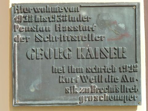 Bildvergrößerung: Gedenktafel für Georg Kaiser, 20.6.2014