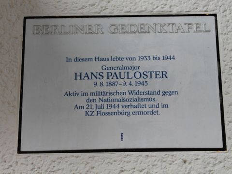 Bildvergrößerung: Gedenktafel für Hans Paul Oster