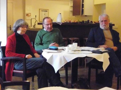 Die Vorstandsmitglieder des Heimatvereins Marzahn-Hellersdorf e.V. von links nach rechts: Dr. Christa Hübner, Claas Reise, Wolfgang Brauer.