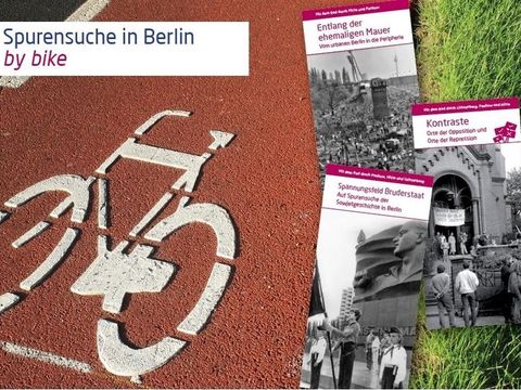 Bildvergrößerung: Spurensuche in Berlin by bike (Werbepostkarte)