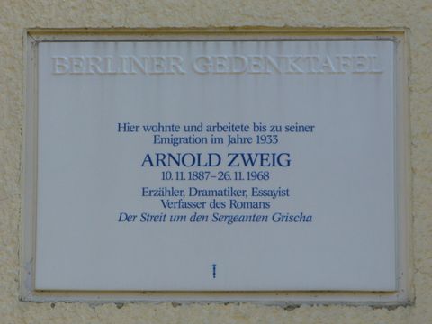 Gedenktafel für Arnold Zweig, 27.7.2003, Foto: KHMM