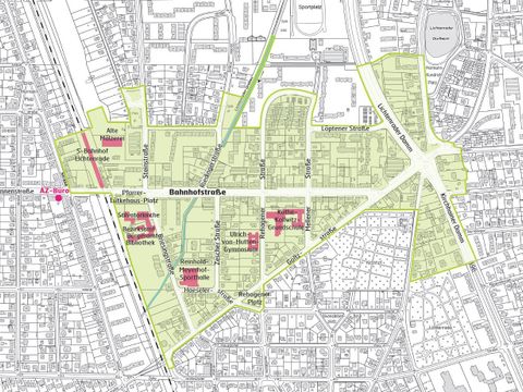 Bildvergrößerung: Karte des Gebiets Bahnhofstraße in Lichtenrade