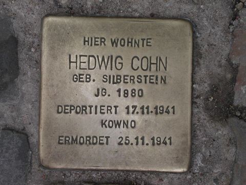 Stolperstein Hedwig Cohn, Foto: F. Siebold