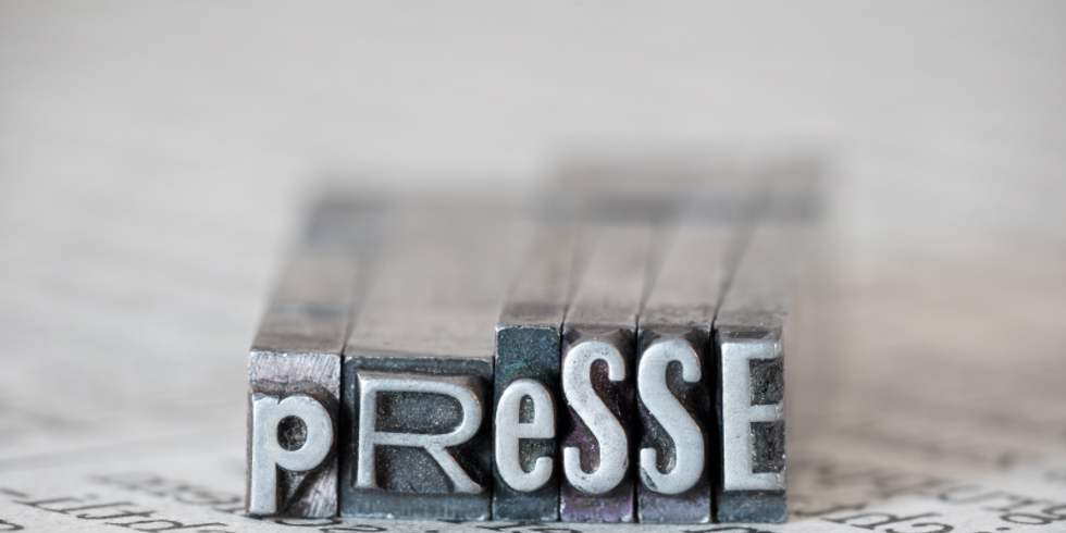 Darstellung des Wortes "Presse" aus Bleisatzlettern