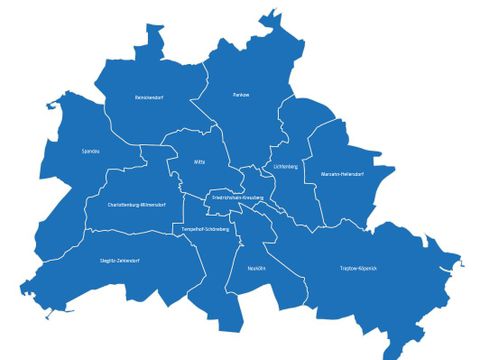 Grafik Berlinkarte mit Bezirken