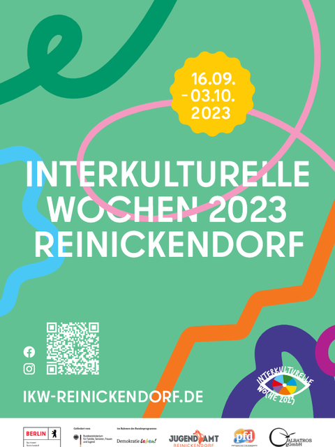 Plakat für die Interkulturelle Woche Reinickendorf 2023