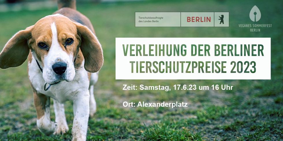 Banner Verleihung der Berliner Tierschutzpreise 2023