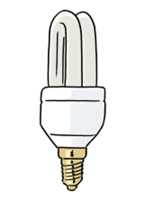 Zeichnung: Energie-Spar-Lampe