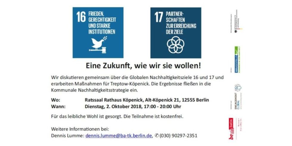 Flyer zum Workshop Nachhaltigkeit am 2.10.2018