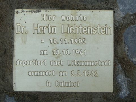 Denkstein für Dr. Hertha Lichtenstein