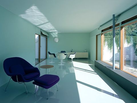 Wohnzimmer 2005, mit dem restaurierten Mobiliar von Eero Saarinen
