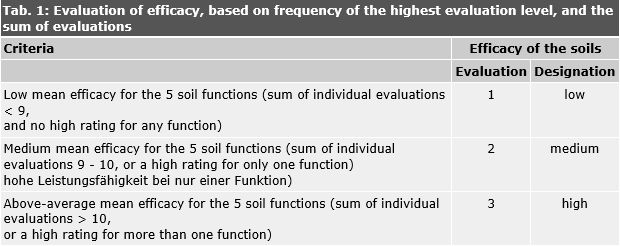 Tab. 1: Evaluation of efficacy, based on frequency of the highest evaluation level, and the sum of evaluations