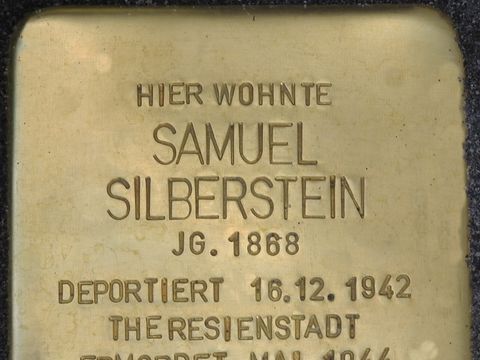 Bildvergrößerung: Stolpertein Samuel Silberstein Fritschestraße 54 (1)