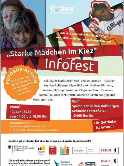 Bildvergrößerung: Flyer Infofest "Starke Mädchen im Kiez"