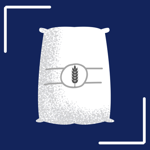 Piktogramm eines Sacks mit Futtermittel aus Getreide