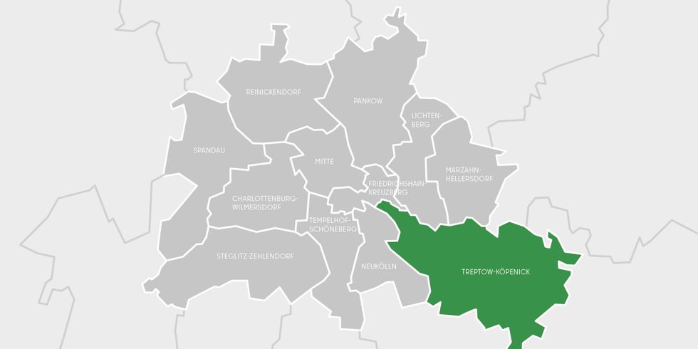 Berlin Karte Bezirk Treptow-Köpenick